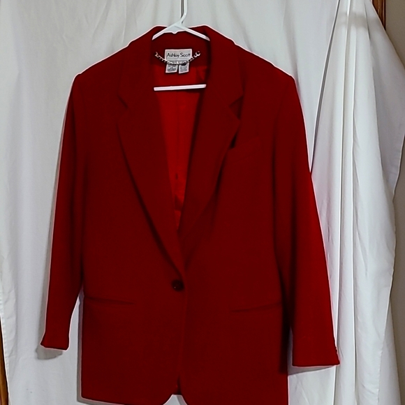 Ashley Scott Women's Size Large Red Wool Blend Coat Hello Fall and Winter! - Picture 2 of 9